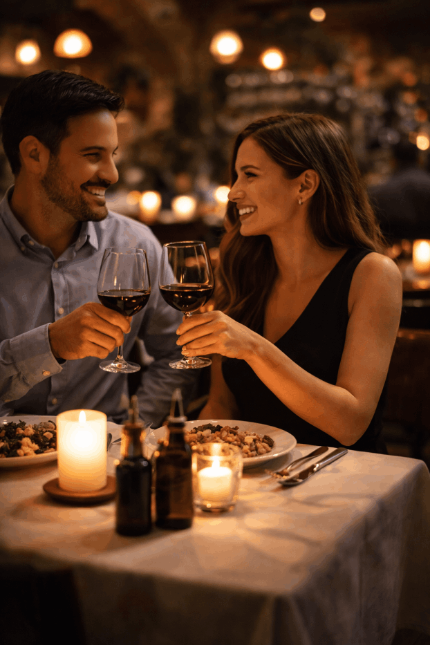 Guests enjoying dinner