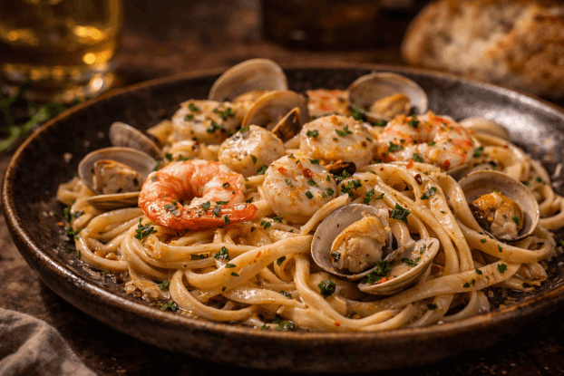 Tuscan Seafood Linguine
